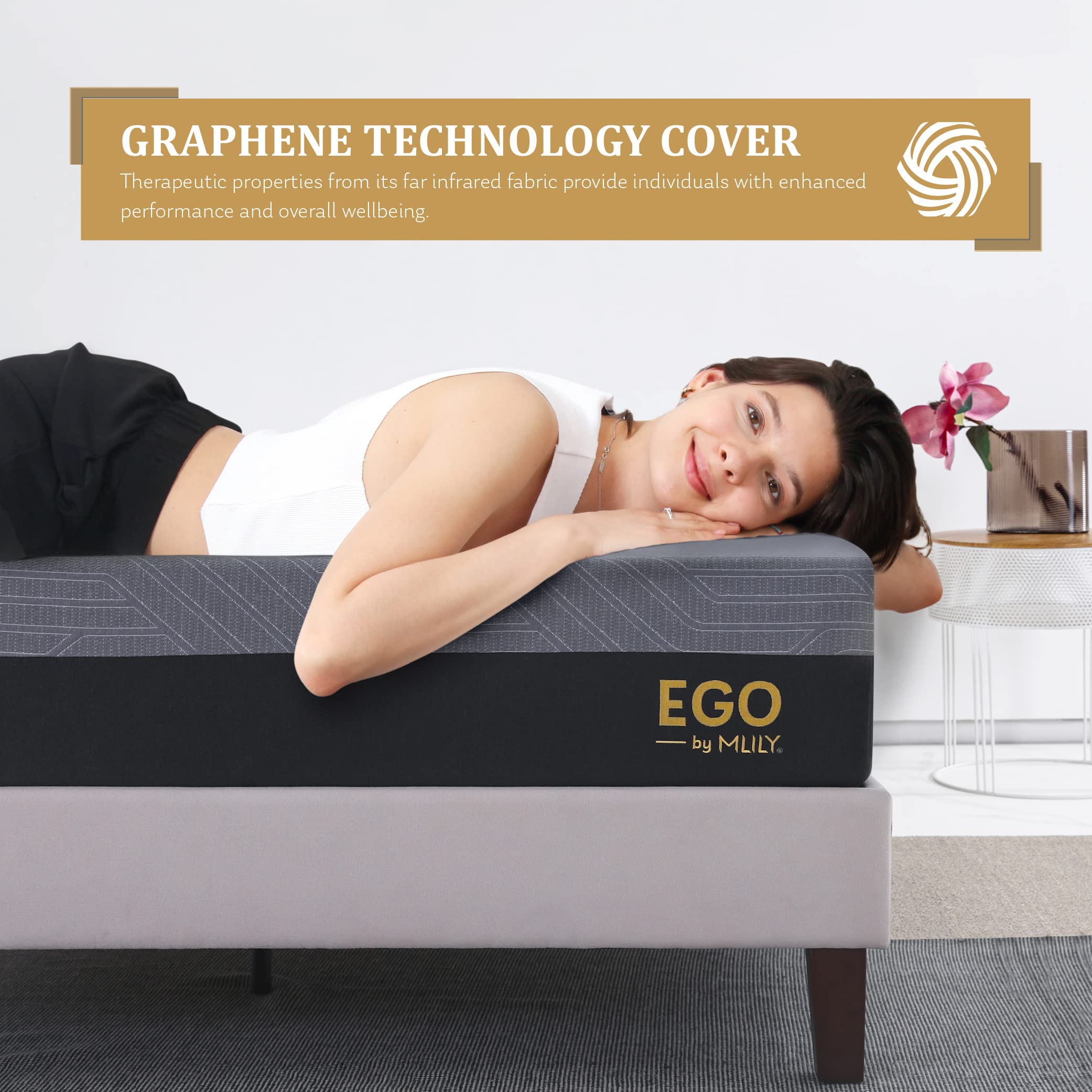 EGOHOME 10 Inch Queen Memory Foam Mattress for Back Pain  Cooling Gel Mattress Bed in a Box  Made in USA  CertiPUR-US Certified  Therapeutic Medium Double Mattress  60